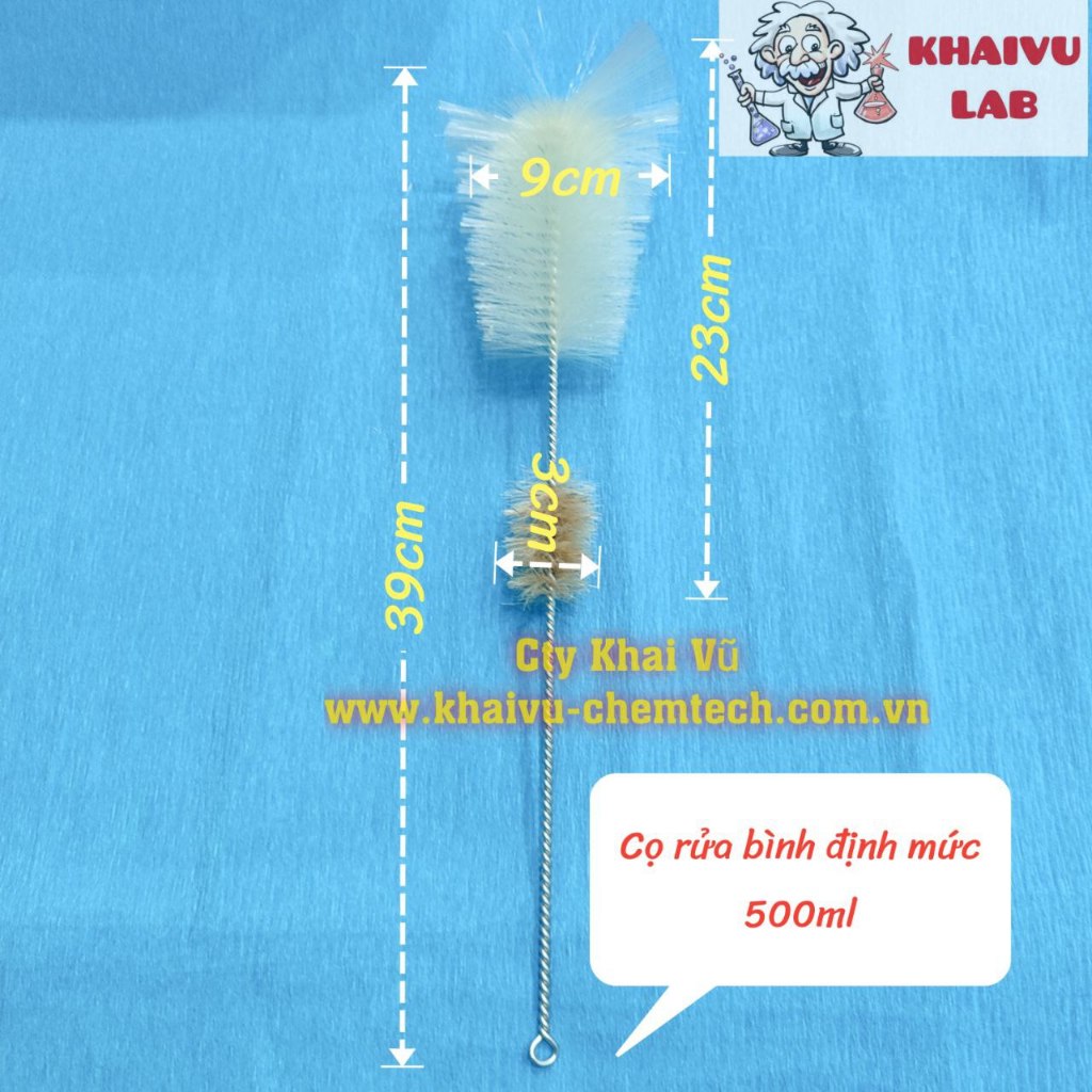 (Khaivulab) Chổi rửa cọ rửa bình định mức, bình tam giác thí nghiệm