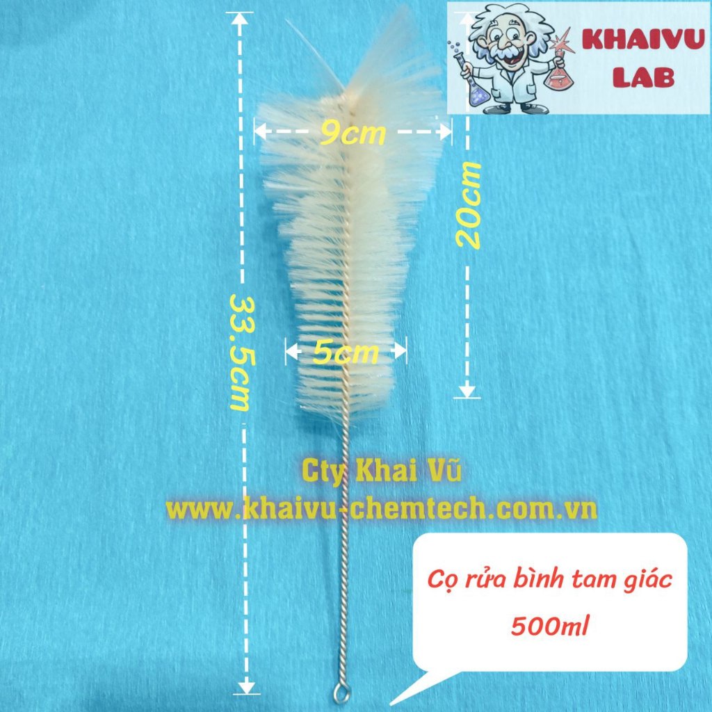 (Khaivulab) Chổi rửa cọ rửa bình định mức, bình tam giác thí nghiệm