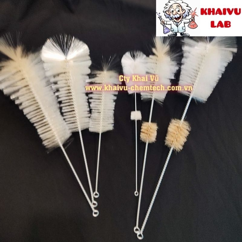 (Khaivulab) Chổi rửa cọ rửa bình định mức, bình tam giác thí nghiệm