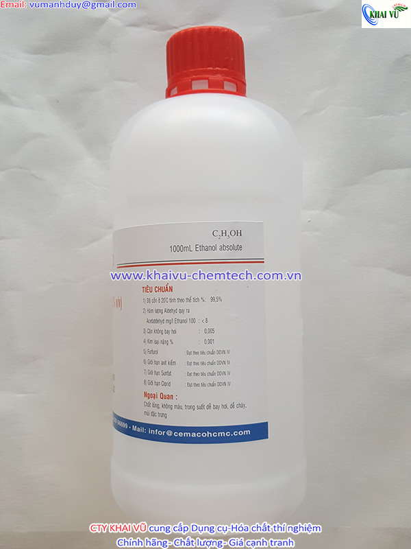 Cồn tuyệt đối 99.5 Ethanol Absolute (Chemsol) tinh khiết thí nghiệm