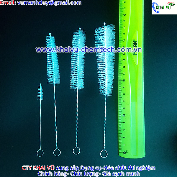 Bộ chổi rửa cọ rửa lông trắng mềm làm sạch ống nghiệm, bình nước