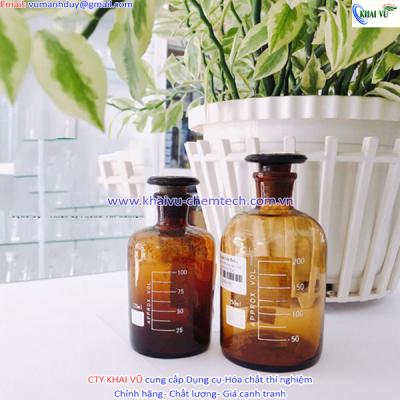 Chai nâu nút mài chia vạch Trung Quốc
