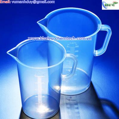 [SIÊU LỚN SIÊU DÀY] Ca nhựa có chia vạch có mỏ PP 5000ml, vạch trắng đong HÓA CHẤT CHỊU NHIỆT