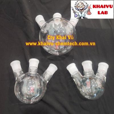 Bình cầu tròn 3 cổ nhám 250ml, 500ml, 1000ml thí nghiệm