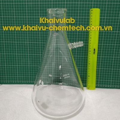 Bình tam giác có vòi hút chân không loại LỚN 2500ml thí nghiệm