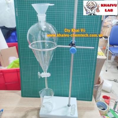Bộ chiết thủy tinh tách lắng gạn tinh dầu kèm bộ chân giá, phễu, cốc...thí nghiệm