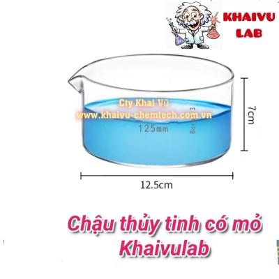 Chậu thủy tinh có mỏ chịu nhiệt, dày phi 100, 125, 150mm thí nghiệm