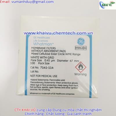 Màng lọc Whatman Celulose Ester tiệt trùng, kẻ sọc 0.45um 47mm thí nghiệm Hộp 100 tờ (mã 7141-114)
